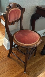 lot 54A image: Antique Parlor Chair with Velvet Accents