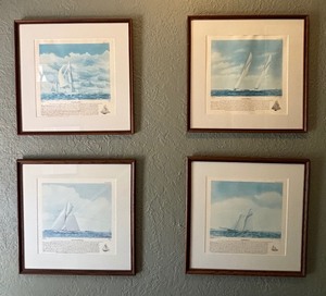 lot 39 image: American, Mayflower, Columbia and Vigilant Boat Prints
