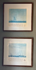 lot 28A image: Columbia and Enterprise Ship Prints by Nathanial Green Herreshoff