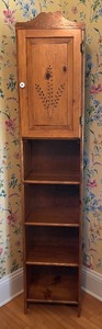 lot 41 image: Rustic Wooden Corner Cabinet with Shelves