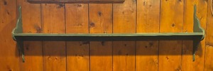 lot 44 image: Vintage Long Green Wooden Wall Shelf