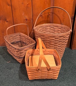 lot 46 image: Three Vintage Longaberger Baskets