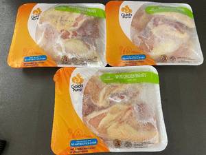 lot 5 image: Frozen Goldn Plump All Natural Split Chicken Breasts Approx 7 LBs