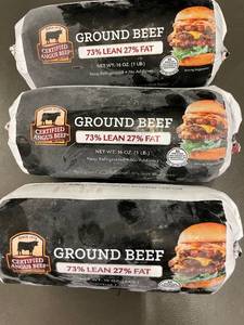lot 50 image: Certified Angus Beef Ground Beef - 73% Lean 27% Fat, 3 Packs, Perfect Burger Ratio