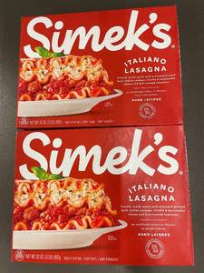 lot 71 image: Simeks Italiano Lasagna 32 oz Pack of 2