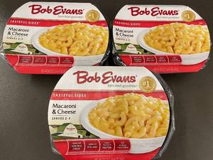 lot 80 image: Set of 3 Bob Evans Macaroni & Cheese 20 oz Containers