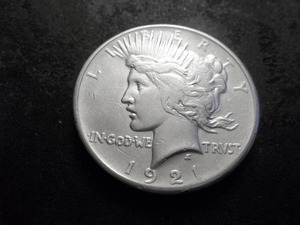 lot 35 image: 1921 Peace Silver Dollar High Relief