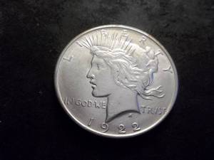 lot 37 image: 1922 D Peace Silver Dollar