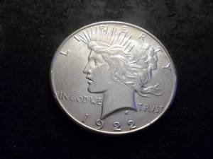 lot 38 image: 1922 S Peace Silver Dollar
