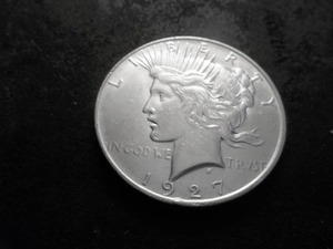 lot 43 image: 1927 Peace Silver Dollar