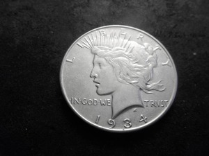 lot 45 image: 1934 Peace Silver Dollar