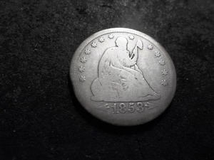 lot 55 image: 1853 Seated Liberty Quarter With Arrows & Rays