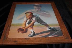 lot 24 image: Framed New York Yankee Lou Gehrig Baseball Hall of Fame Print