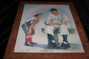 lot 25 image: Framed  Pittsburgh Pirates Honus Wagner  Baseball Hall of Fame Print  A Great Day