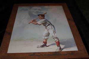 lot 26 image: Framed New York Yankee Babe Ruth Baseball Hall of Fame Print Cmon Kid