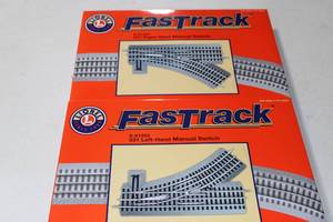 lot 120 image: Lionel 6-81252 and 681251 Right & Left Hand Manual Switches