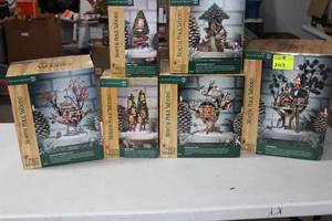 lot 144 image: 2 Bins North Pole Woods Christmas Town Meeting Hall Reindeer Care & Repair, Rudolphs Condo More