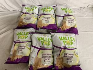 lot 98 image: 6 Packs of Valley Pop Parmesan & Roasted Garlic Popcorn