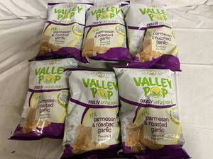 lot 100 image: 6 Packs of Valley Pop Parmesan & Roasted Garlic Popcorn