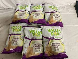 lot 101 image: 6 Packs of Valley Pop Parmesan & Roasted Garlic Popcorn