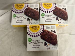 lot 120 image: 3 Boxes of Simple Mills Chocolate Brownie Bars
