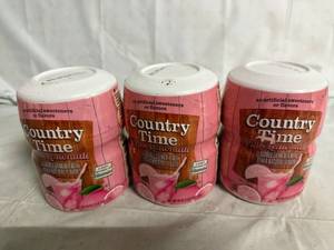 lot 132 image: 3 Jars of Country Time Pink Lemonade Powder Mix