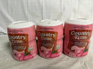 lot 133 image: 3 Jars of Country Time Pink Lemonade Powder Mix