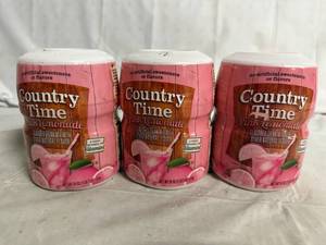 lot 134 image: 3 Jars of Country Time Pink Lemonade Powder Mix