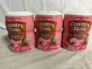 lot 137 image: 3 Jars of Country Time Pink Lemonade Powder Mix