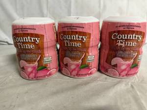 lot 138 image: 3 Jars of Country Time Pink Lemonade Powder Mix