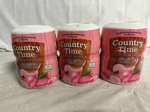 lot 139 image: 3 Jars of Country Time Pink Lemonade Powder Mix