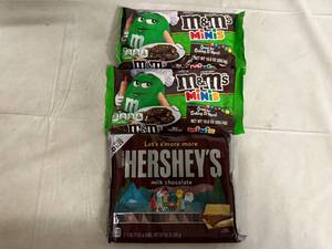 lot 219 image: 3 Bags of Mini M&Ms and Hershey Bars