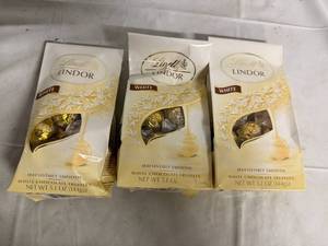 lot 223 image: 3 Bags of Lindor White Chocolate Truffles