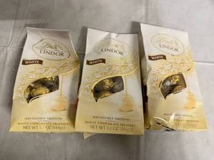 lot 225 image: 3 Bags of Lindor White Chocolate Truffles
