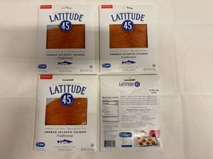 lot 10 image: 4x 4oz Smoked Atlantic Salmon-Latitude 45