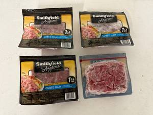 lot 25 image: L. 4x 1lb Cubed Ham-Smithfield Anytime Favorites