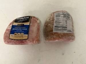 lot 42 image: E. 4.55lbs Smithfield Sliced Boneless Ham-Maple Flavored