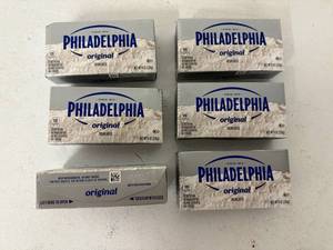 lot 64 image: UP. 6x 8oz Philadelphia Cream Cheese