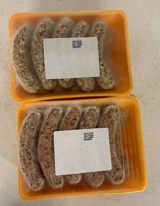 lot 73 image: B. 2x 10ct Traditional Bratwursts