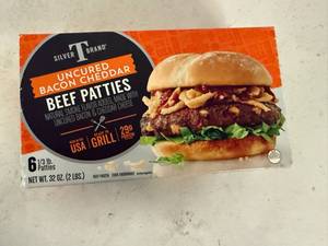lot 86 image: C. 2lbs(6x 13lb) Beef Patties-uncured bacon & cheddar