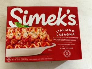 lot 113 image: DD. 2lbs Simeks Italiano Lasagna