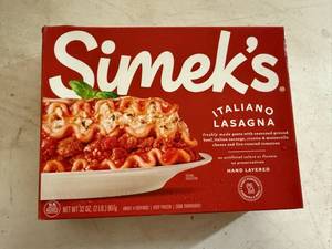 lot 115 image: DD. 2lbs Simeks Italiano Lasagna