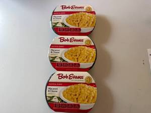 lot 121 image: CC. 3x 1lb 4oz Bob Evans Macaroni & Cheese