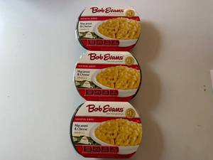 lot 123 image: CC. 3x 1lb 4oz Bob Evans Macaroni & Cheese