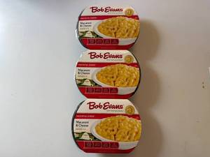 lot 124 image: CC. 3x 1lb 4oz Bob Evans Macaroni & Cheese