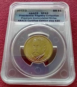 lot 1 image: 2012-D Presidential Dollar - ANACS SP68