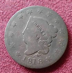 lot 14 image: 1818 Coronet Head Large Cent Penny