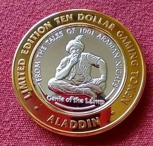 lot 16 image: Aladdin Las Vegas $10 Silver Strike Gaming Token