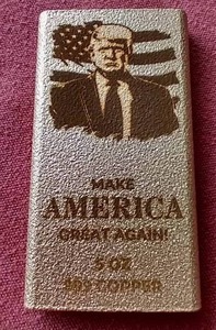 lot 21 image: Donald Trump 5 oz Copper Bar