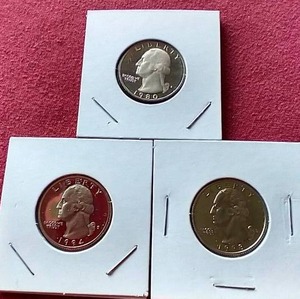 lot 31 image: (3) Proof Quarters